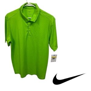 Nike Bright Lime Green Athletic Polo Shirt
